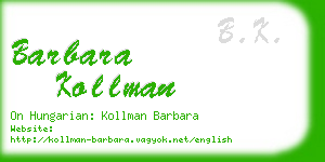 barbara kollman business card